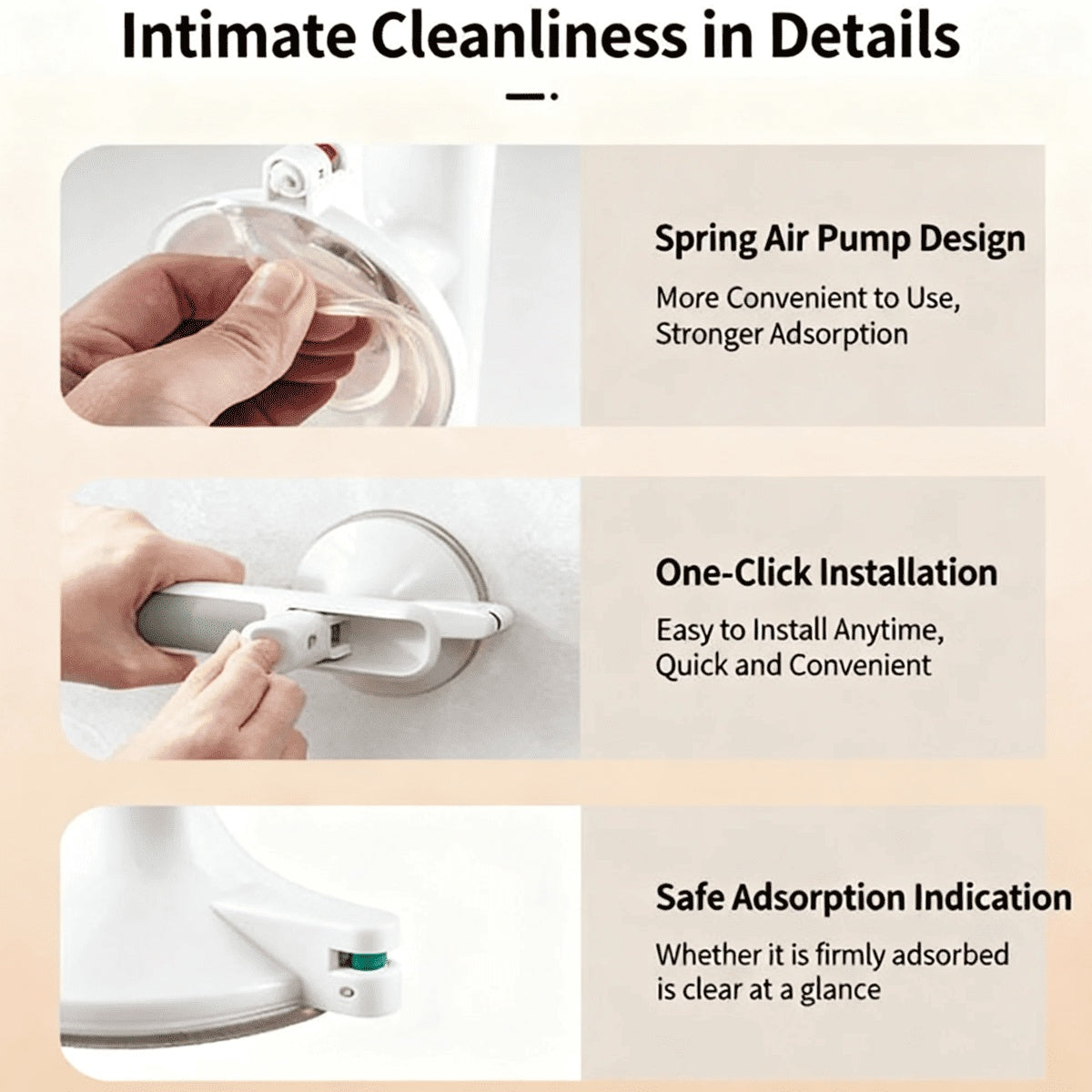 ShowersExpress 12-inch suction cup shower grab bar with safety indicator — image 2